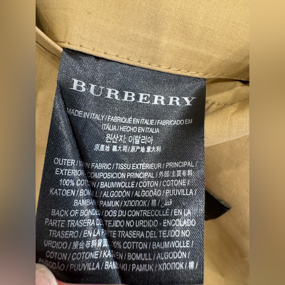 BURBERRY Bonded Cotton Oversized Seam-sealed Car Coat In Red/beige - Picture 15 of 16